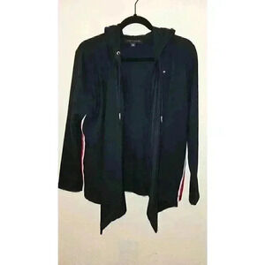 Tommy Hilfiger Women's Flyaway Hoodie Cardigan Blue Size S Petites Casual Fall